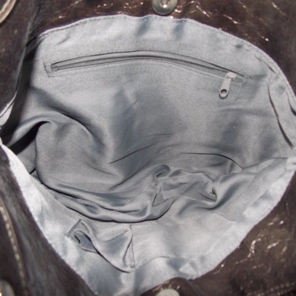 Suede & Faux Leather Patchwork Purse - Picture 7 of 8